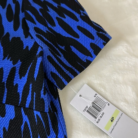 LONDON TIMES Form Fitting Dress Short Sleeve Flounce Dress, 4P - Picture 13 of 15